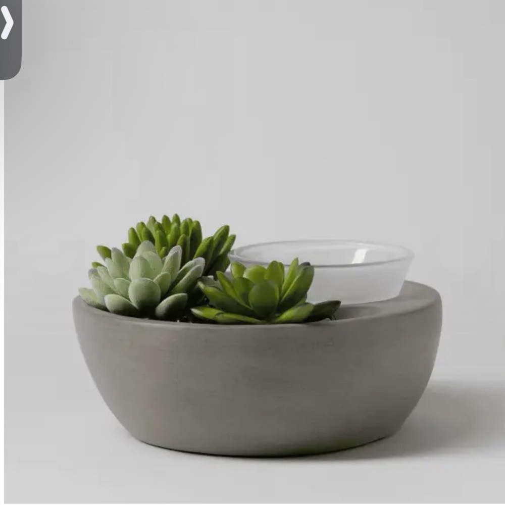 NIB Scentsy Gray Faux Succulent Planter